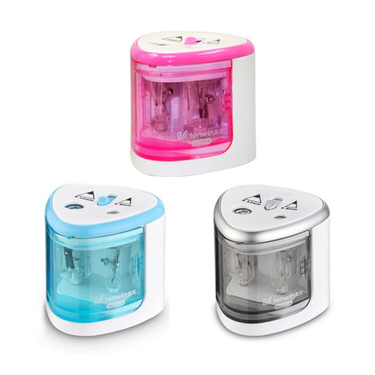 New Automatic pencil sharpener Two-hole Electric Switch Pencil Sharpener