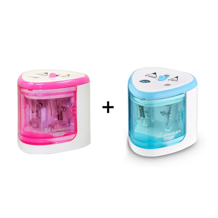 New Automatic pencil sharpener Two-hole Electric Switch Pencil Sharpener