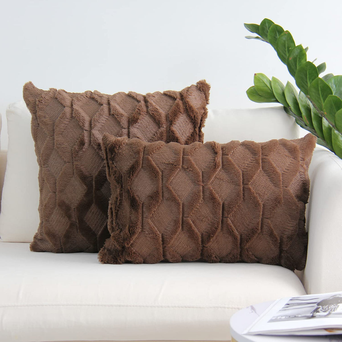 Pack of 2 bundle One 18"x18" with a matching color of one 12"x20" Square and rectangle combo set