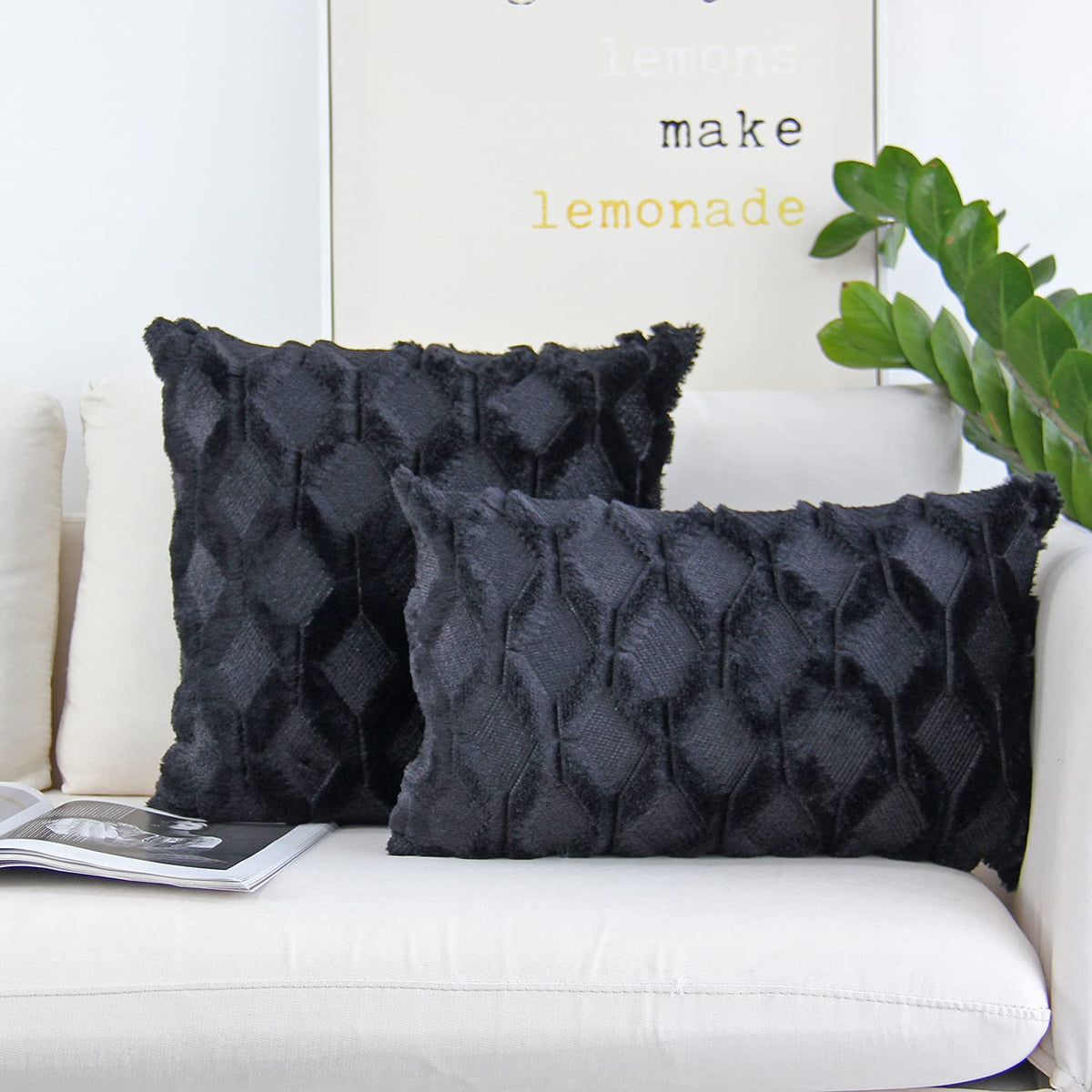 Pack of 2 bundle One 18"x18" with a matching color of one 12"x20" Square and rectangle combo set