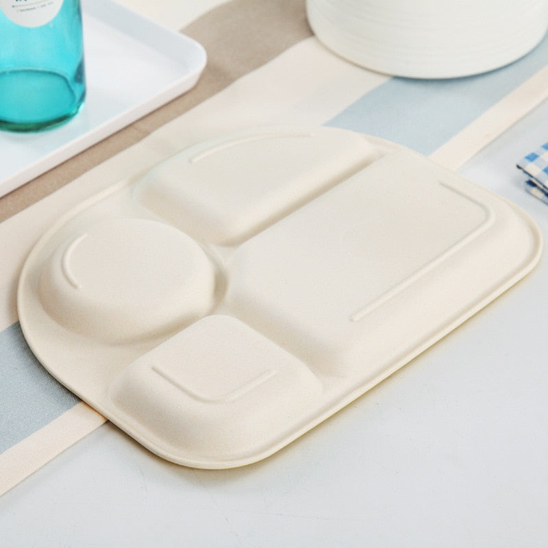 5pcs/set Baby Dinnerware Bamboo Fiber Children Tableware Set