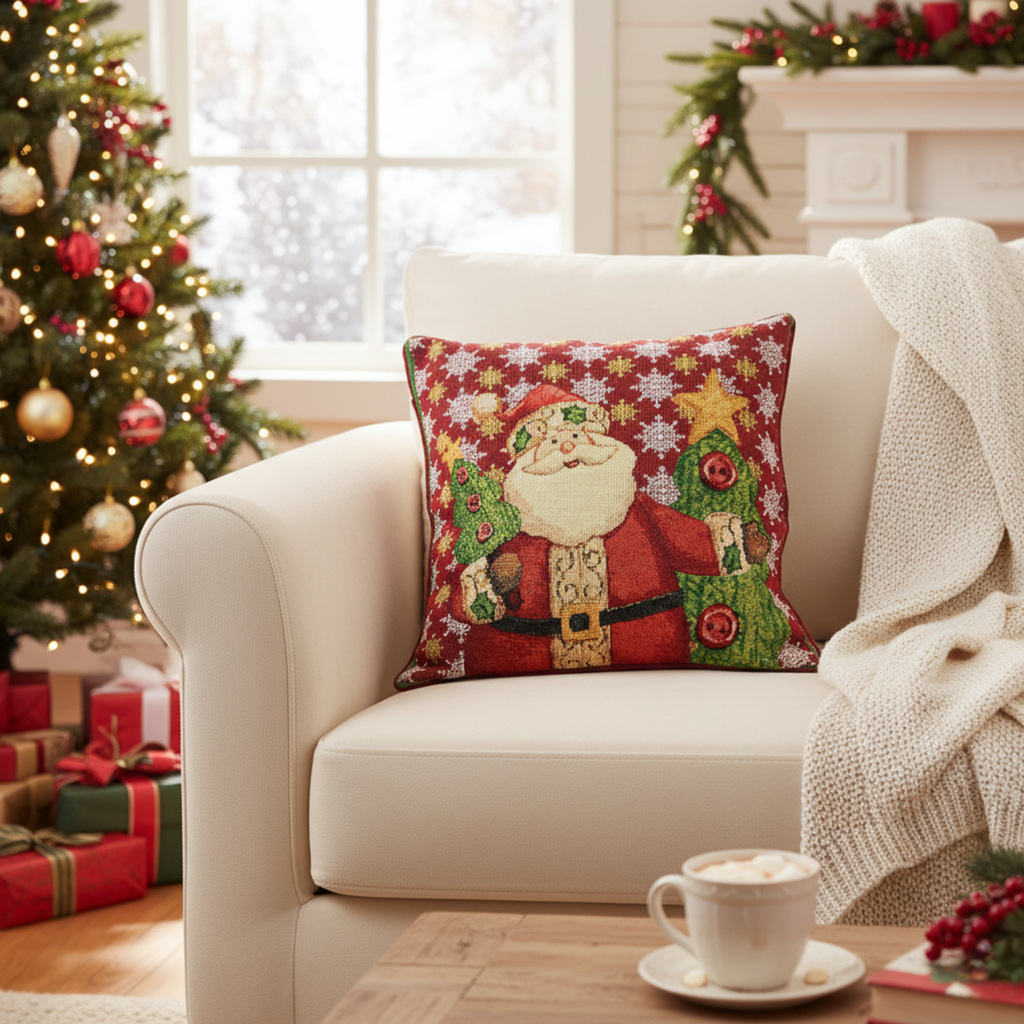 Tache Christmas Cute Santa Claus Is Coming to Town Throw Pillow Cover (DB15191CC)