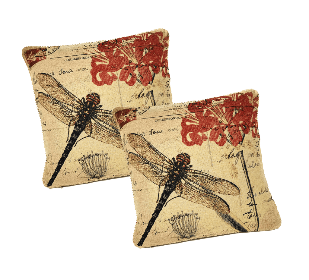 DaDa Bedding Set of 2-Pieces Dragonfly Dreams Nature Garden Tapestry Throw Pillow Covers