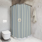 Le Bain Striped French Blue Shower Curtain | Nautical French Bathroom