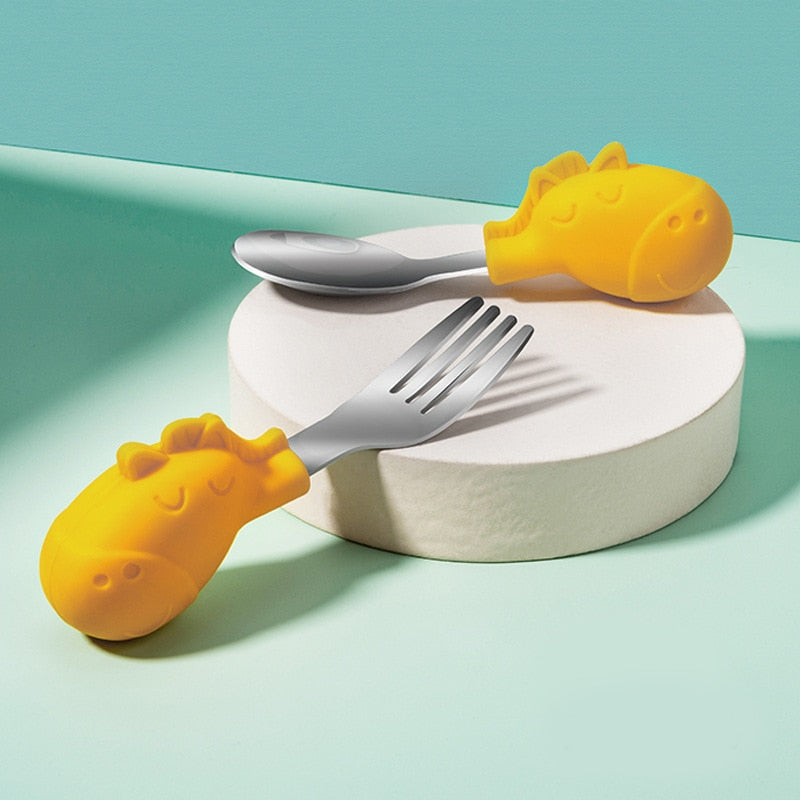 Baby Gadgets Tableware Set Children Utensil Stainless Steel Toddler Dinnerware