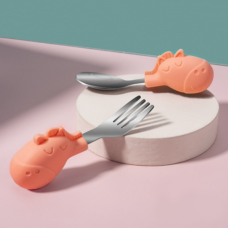 Baby Gadgets Tableware Set Children Utensil Stainless Steel Toddler Dinnerware