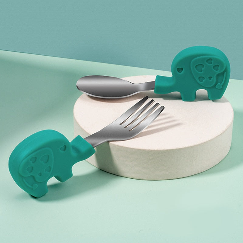 Baby Gadgets Tableware Set Children Utensil Stainless Steel Toddler Dinnerware
