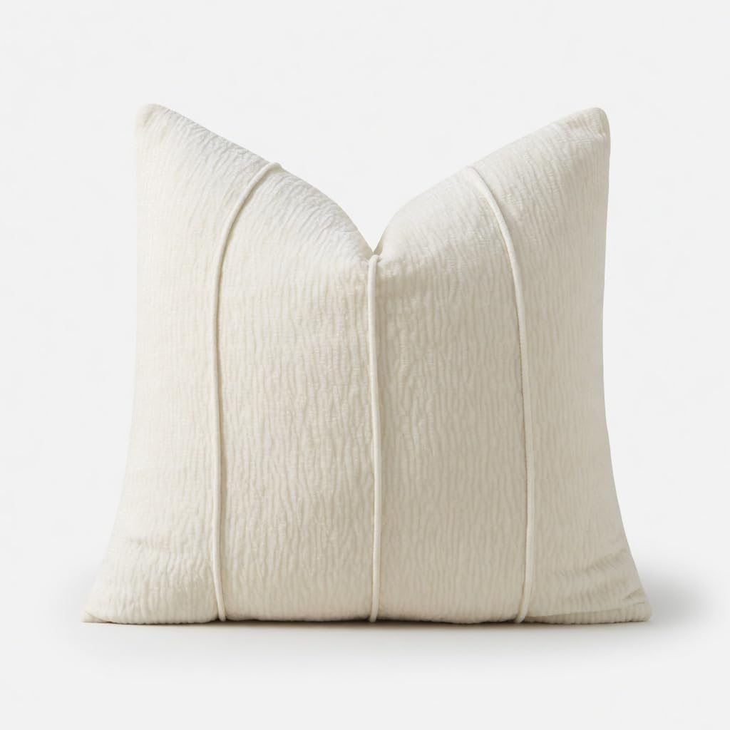 Fennco Styles Beige Chenille Lumbar Throw Pillow with Insert 12" X 20"