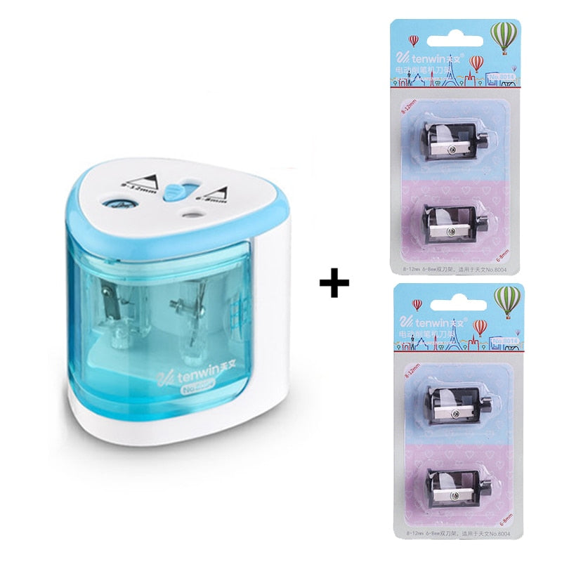 New Automatic pencil sharpener Two-hole Electric Switch Pencil Sharpener