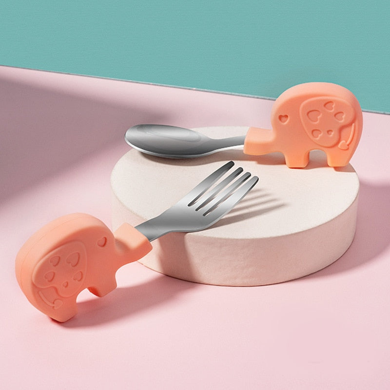 Baby Gadgets Tableware Set Children Utensil Stainless Steel Toddler Dinnerware