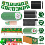 171Pcs Baseball Party Supplies Kit Baseball Birthday Party Disposable Dinnerware Set