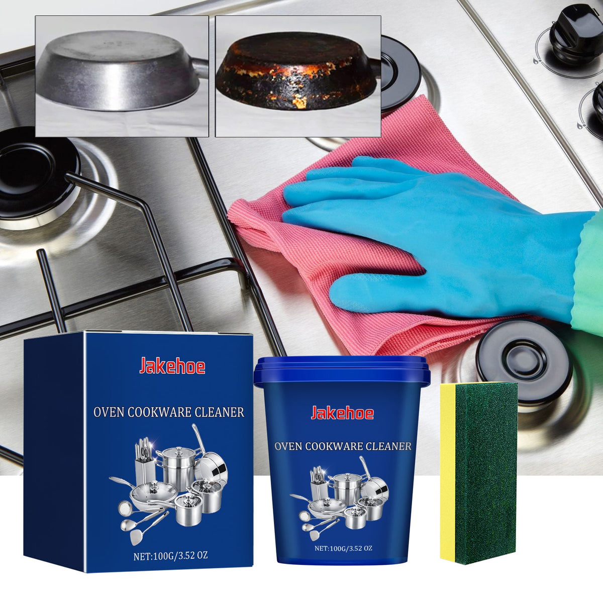 Oven Cookware Cleaner, Kitchen Stove Hood Wall Oil Cleaning