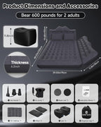 Umbrauto 29.53in/75cm Wide Car Air Mattress