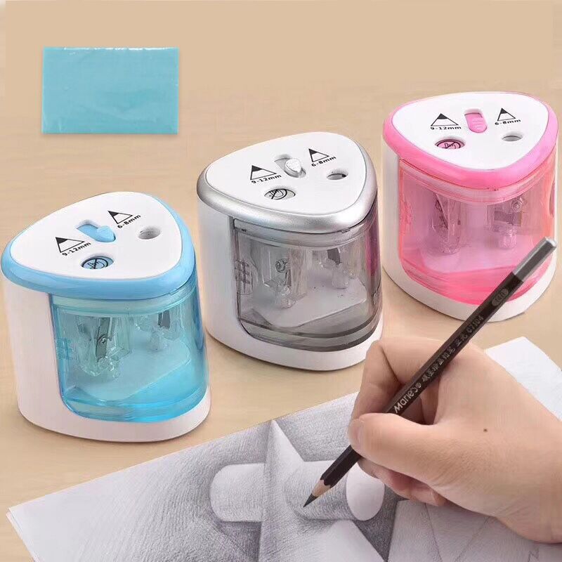 New Automatic pencil sharpener Two-hole Electric Switch Pencil Sharpener