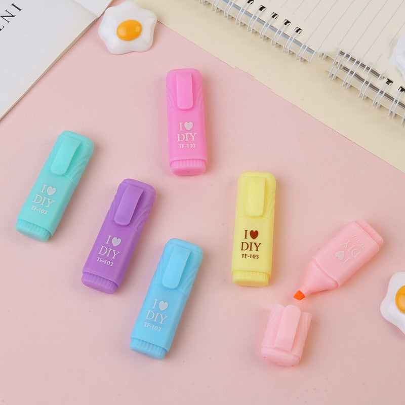 1 PCS Cute Mini Highlighter Lovely Cartoon Paint Marker Pen