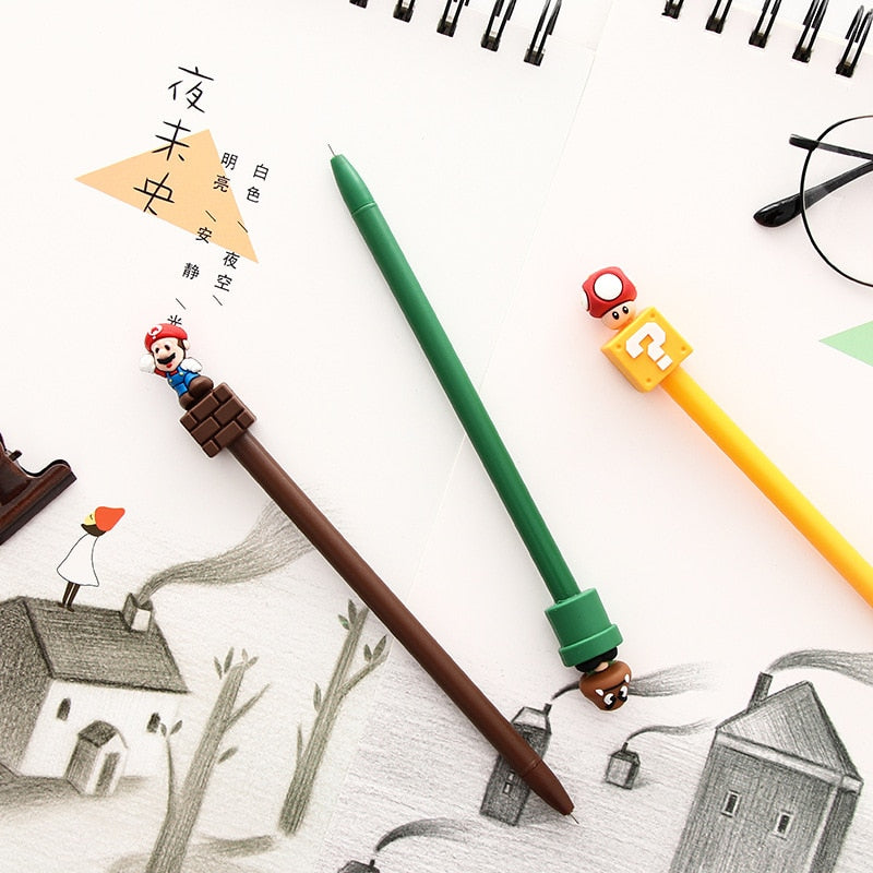 Super Mario Gel Pen Signature Pen Escolar Papelaria School Office Supply
