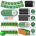 171Pcs Baseball Party Supplies Kit Baseball Birthday Party Disposable Dinnerware Set