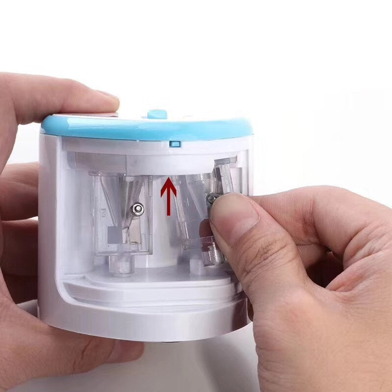 New Automatic pencil sharpener Two-hole Electric Switch Pencil Sharpener