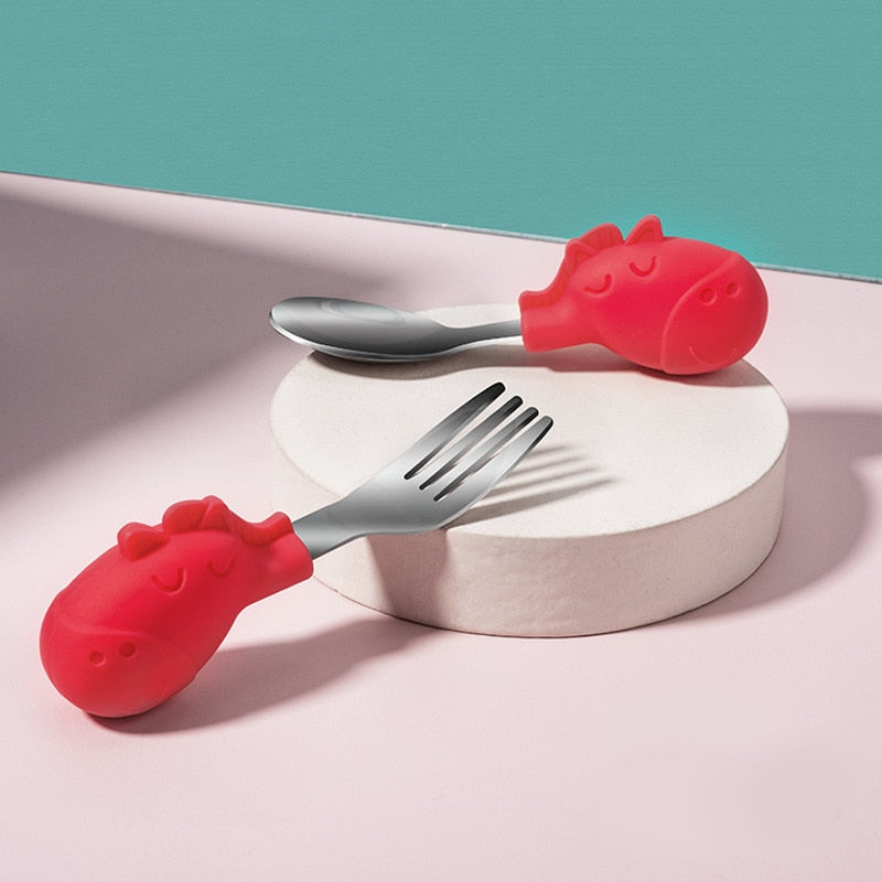 Baby Gadgets Tableware Set Children Utensil Stainless Steel Toddler Dinnerware