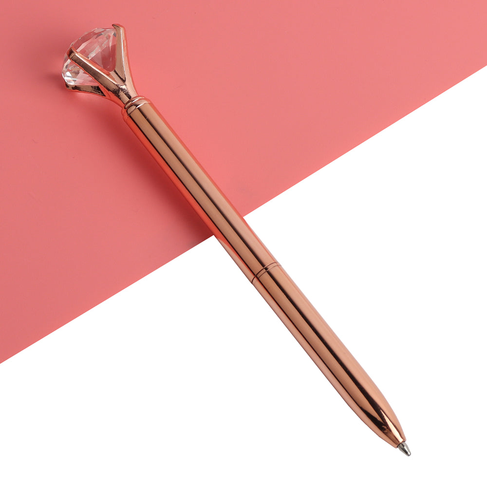 21Color Kawaii Ballpoint Pen Big Gem Metal Ball Pen With Large Diamond