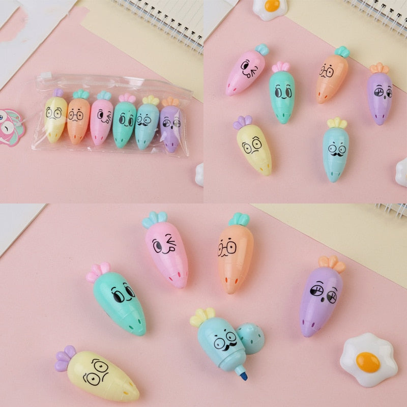 1 PCS Cute Mini Highlighter Lovely Cartoon Paint Marker Pen