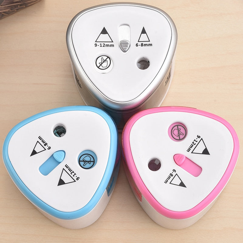 New Automatic pencil sharpener Two-hole Electric Switch Pencil Sharpener