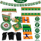 171Pcs Baseball Party Supplies Kit Baseball Birthday Party Disposable Dinnerware Set