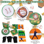 171Pcs Baseball Party Supplies Kit Baseball Birthday Party Disposable Dinnerware Set