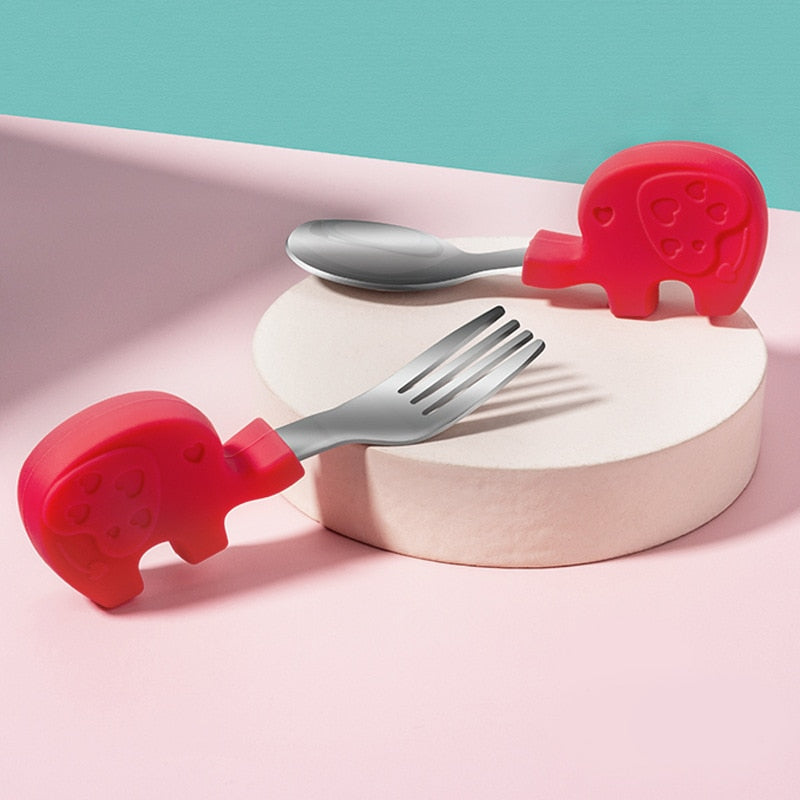 Baby Gadgets Tableware Set Children Utensil Stainless Steel Toddler Dinnerware