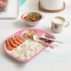 5pcs/set Baby Dinnerware Bamboo Fiber Children Tableware Set