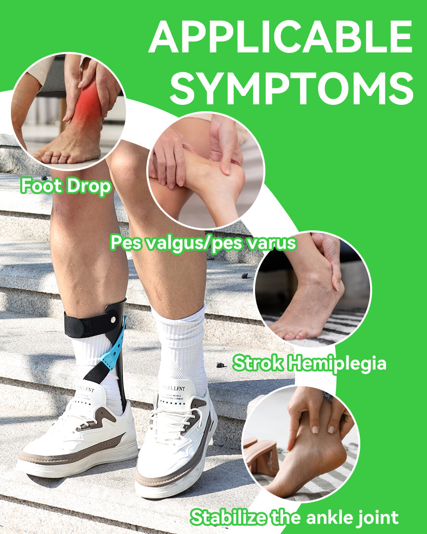 AFO Drop Foot Brace, Adjustable Ankle Support Orthosis for Stroke Recovery & Daily Mobility