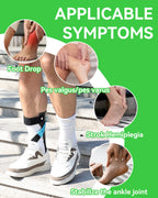 AFO Drop Foot Brace, Adjustable Ankle Support Orthosis for Stroke Recovery & Daily Mobility