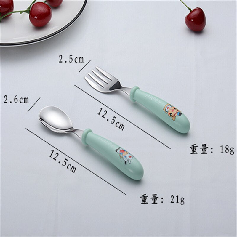 Baby Gadgets Tableware Set Children Utensil Stainless Steel Toddler Dinnerware