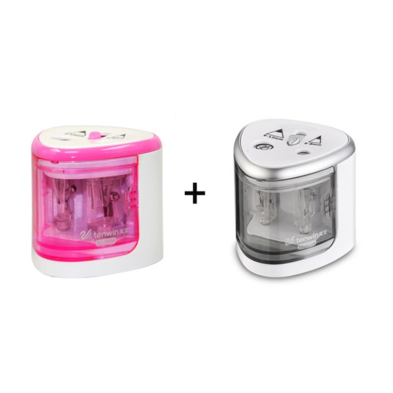 New Automatic pencil sharpener Two-hole Electric Switch Pencil Sharpener