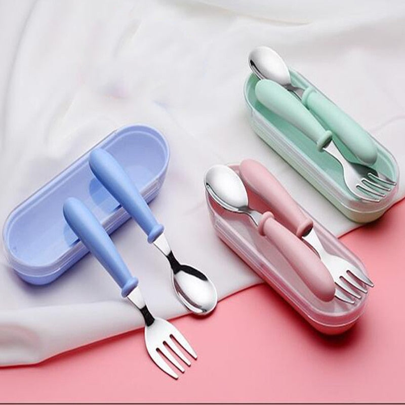 Baby Gadgets Tableware Set Children Utensil Stainless Steel Toddler Dinnerware