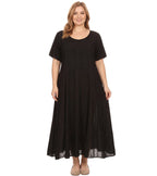Sakkas Hailey Cap Sleeve Caftan Long Embroidered Stonewashed Dress