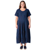 Sakkas Hailey Cap Sleeve Caftan Long Embroidered Stonewashed Dress