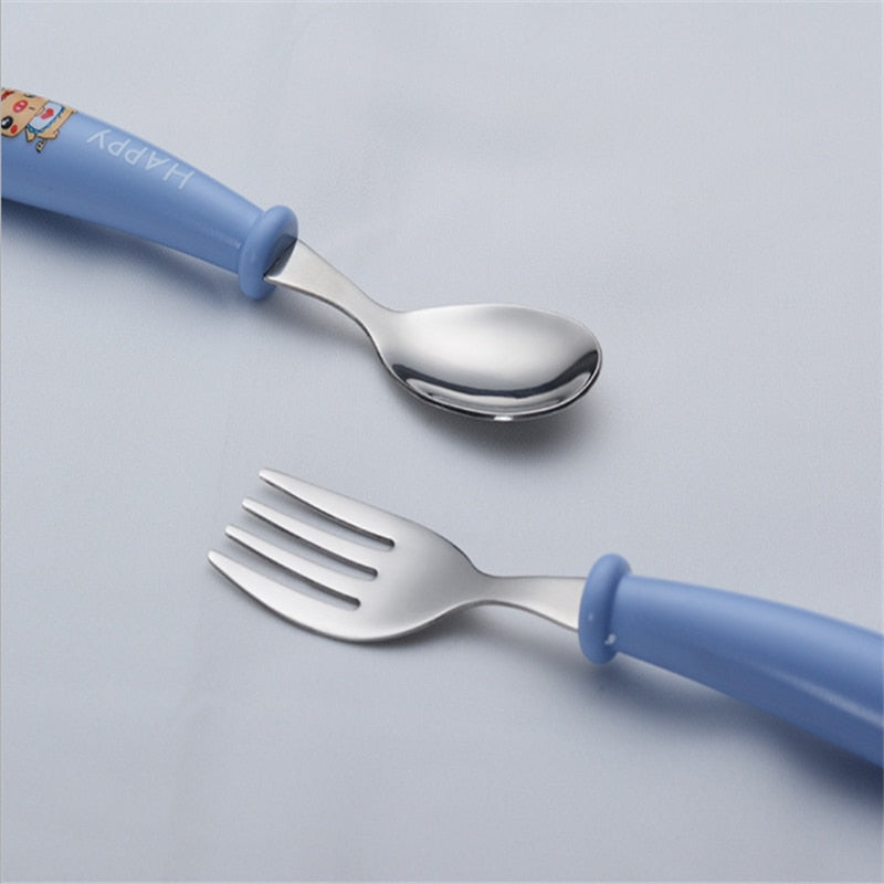 Baby Gadgets Tableware Set Children Utensil Stainless Steel Toddler Dinnerware