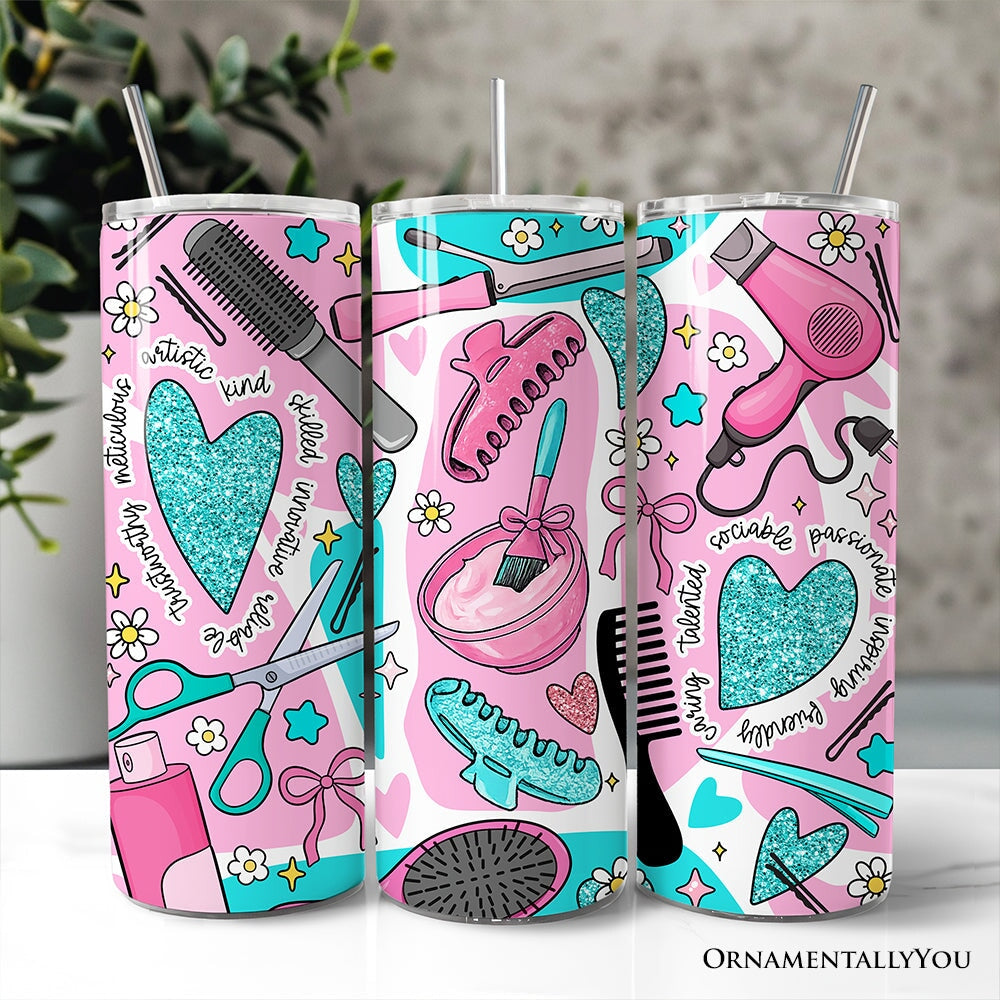 Hair Stylist Beauty Tools Pattern 20oz Personalized Tumbler
