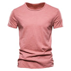 100% Cotton Men T-shirt Casual Soft Fitness Summer Thin T-shirts Men's Home Clothes O-Neck Short Sleeve Soild T Shirt for Men