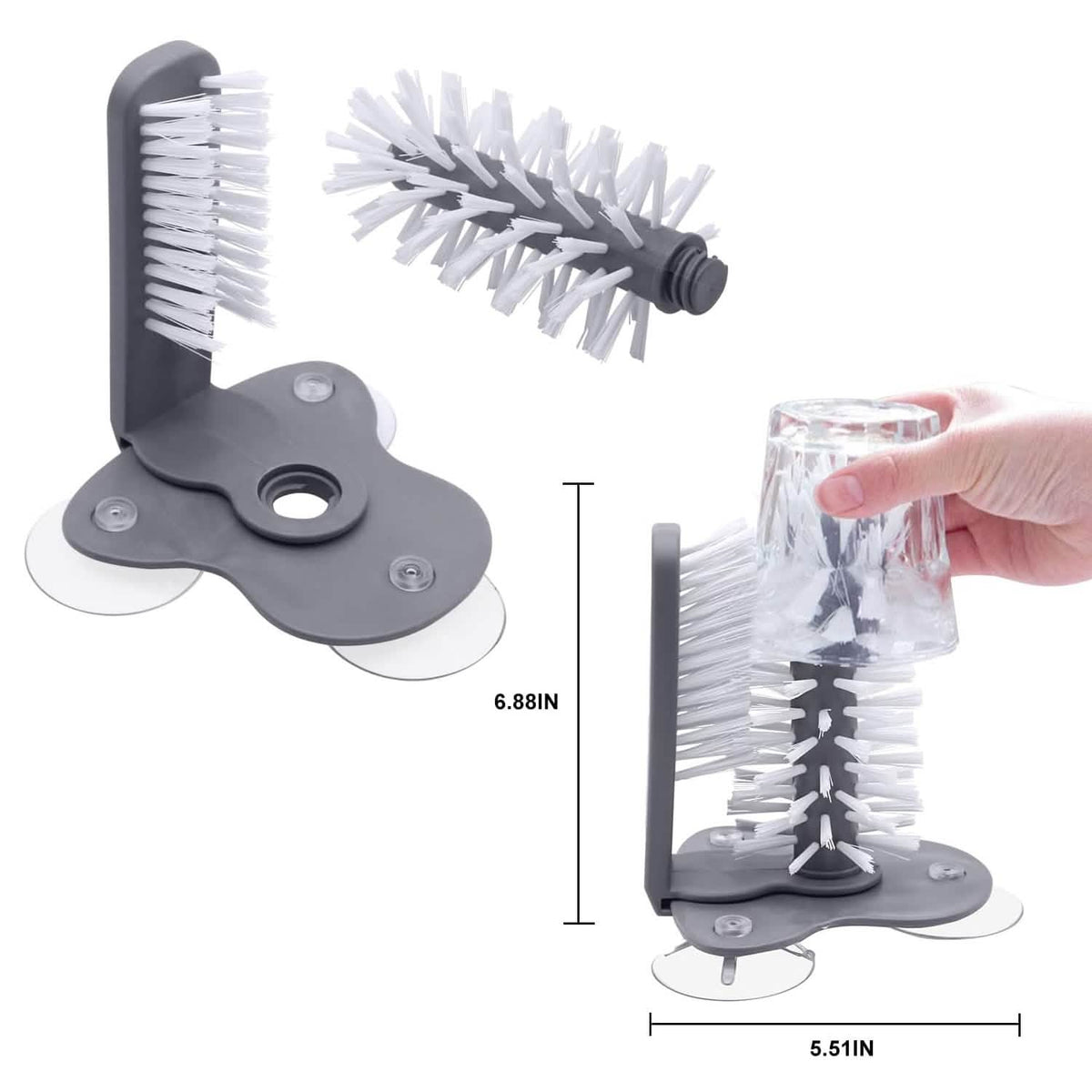 Water Bottle Cleaning Brush with Suction Base Glass Beer Cup