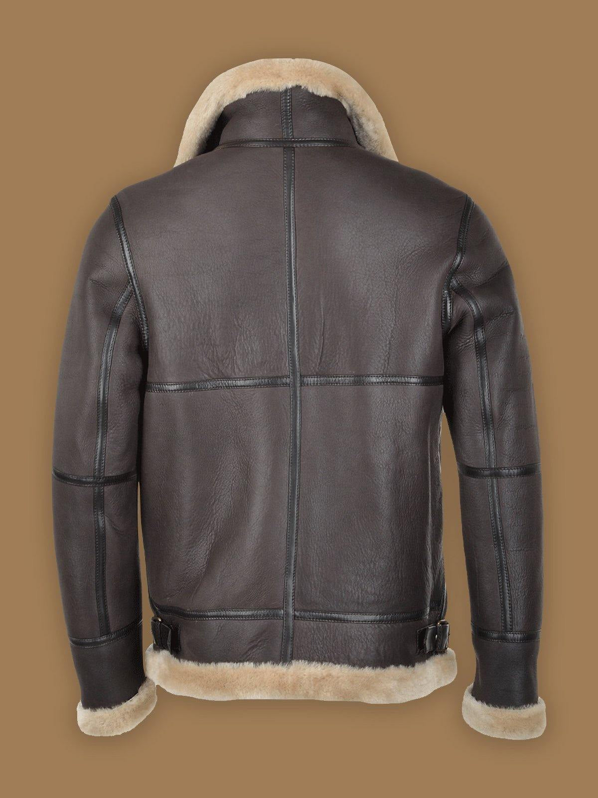 Men's Dark Brown RAF Shearling Bomber Jacket