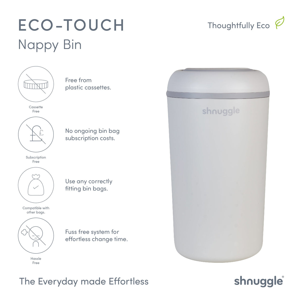 Changing Essentials Kit: Shnuggle Changing Mat + Diaper Pail + Better Bag Liners (90 Day Supply)