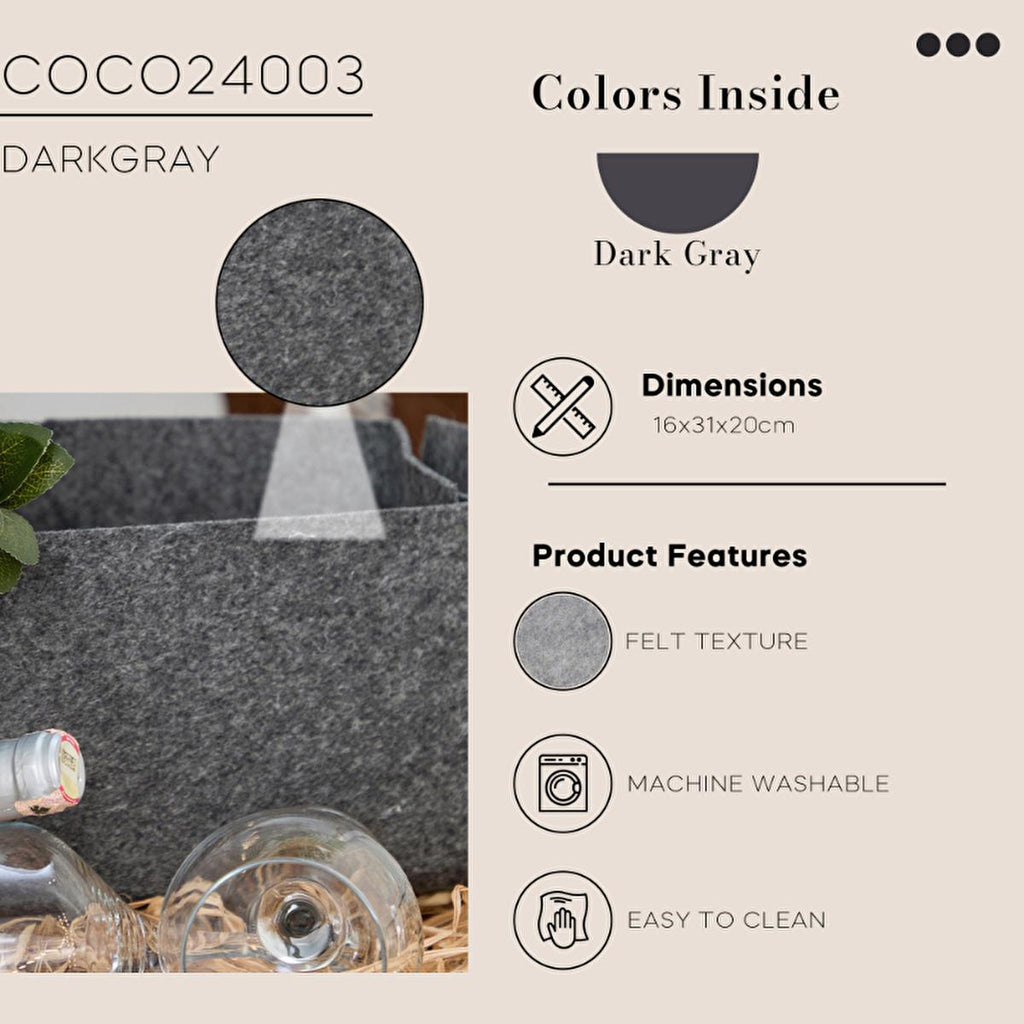 Coco Clementine Felt Storage Basket
