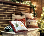Tache Mr. & Mrs. Snowman Couple Woven Tapestry Throw Pillow Cover (10323CC)
