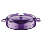Lava Purple Cast Iron Multi-Purpose Cookware - 11 Inch Round Enamel Coated Pot