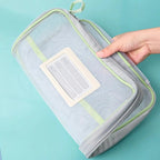 A4 Stationery Storage Bag Double-layer Mesh Zipper Bag