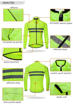 WOSAWE Men Cycling Windbreaker MTB Bicycle Long Sleeve Coat Water Resistant Outdoor Sport Jersey