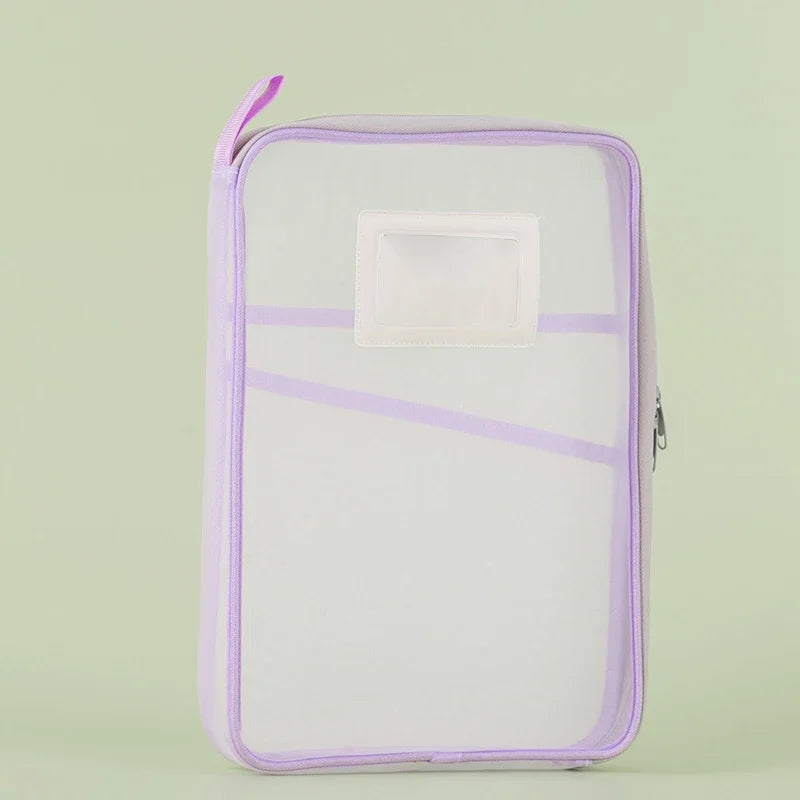 A4 Stationery Storage Bag Double-layer Mesh Zipper Bag