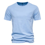100% Cotton Men T-shirt Casual Soft Fitness Summer Thin T-shirts Men's Home Clothes O-Neck Short Sleeve Soild T Shirt for Men